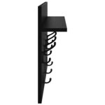 vidaXL Porte-manteau mural avec étagère Chêne noir 60 x 40 x 12 cm