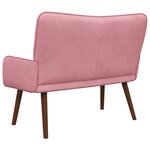 vidaXL Sofa 2 places Rose 115 x 61 x 87 cm Velours (V)