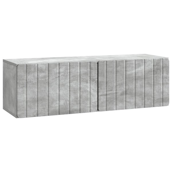 vidaXL Meuble TV mural 98 x 31 x 30 cm Gris béton Bois d'ingénierie