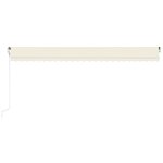 vidaXL Auvent automatique avec capteur de vent et LED 600x350 cm Crème