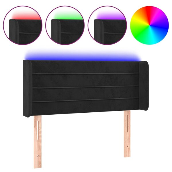 vidaXL Tête de lit à LED Noir 93x16x78/88 cm Velours