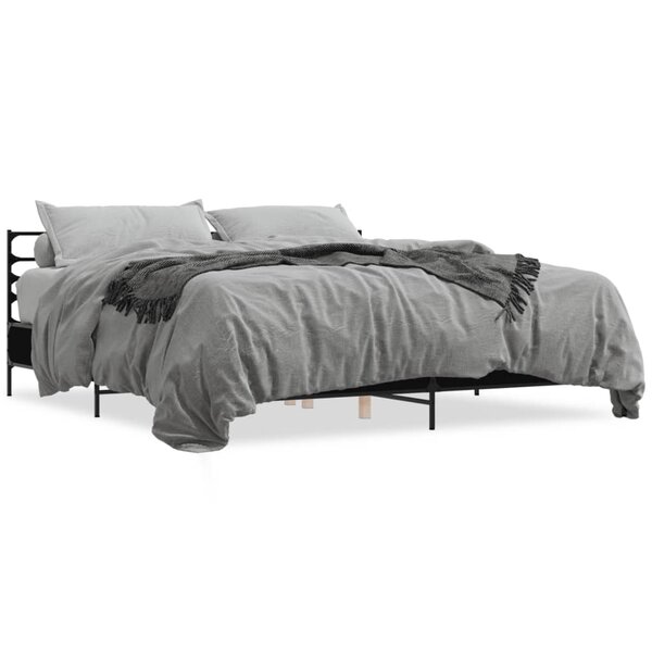 vidaXL Cadre de lit sans matelas noir 200x200 cm