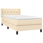vidaXL Sommier à lattes de lit avec matelas Crème 80x200 cm Tissu