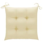 vidaXL Chaises de jardin lot de 8 et coussins blanc crème Teck solide