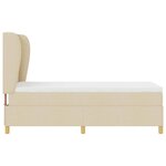 vidaXL Lit à ressorts avec matelas Crème 200 x 100 cm tissu