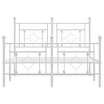 vidaXL Cadre de lit métal sans matelas et pied de lit blanc 120x200 cm