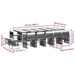 vidaXL Ensemble à manger de jardin et coussins 15 Pièces mélange beige