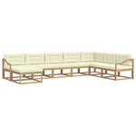 vidaXL Ensemble de canapés d'extérieur 8 Pièces Blanc et crème
