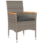 Ensemble de Salle à Manger de Jardin vidaXL 7 Pièces avec Coussins Rattan Poly Gris