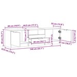 vidaXL Meuble TV chêne artisanal 140x35x40 cm bois d'ingénierie