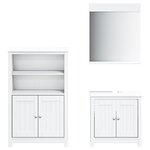 vidaXL Meubles de salle de bain 3 Pièces BERG blanc bois de pin massif