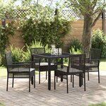 vidaXL Ensemble de salle à manger pour jardin 5 Pièces Noir Poly rotin