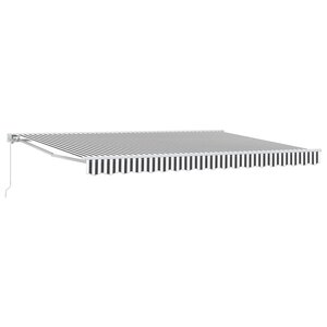 vidaXL Auvent rétractable manuel Anthracite et blanc 5 x 3 m