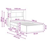 vidaXL Cadre de lit avec rangement Chêne Sonoma 90 x 190 cm
