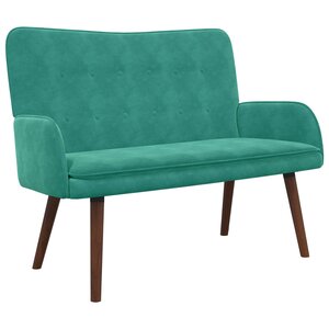 vidaXL Sofa 2 places Turquoise 115 x 61 x 87 cm Velours (V)