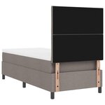 vidaXL Lit à ressorts avec matelas Taupe 100 x 200 cm tissu