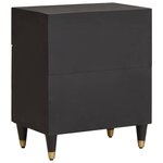 vidaXL Cabinet de chevet avec porte avec tiroir Noir 50 x 33 x 60 cm