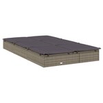 vidaXL Chaise longue à 2 places avec coussins gris résine tressée