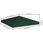 vidaXL Toile supérieure de belvédère 310 g / m² 3 x 3 m Vert