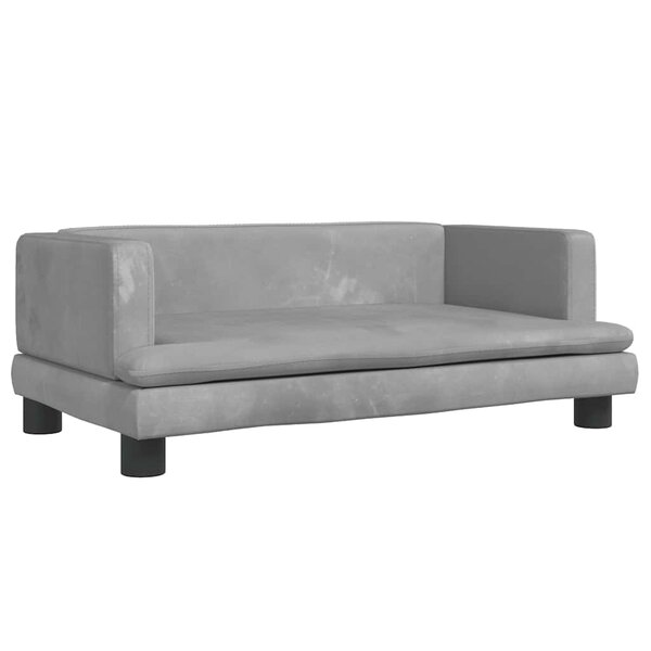 vidaXL Canapé pour enfants gris clair 80x45x30 cm velours