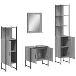 vidaXL Ensemble d'armoires de salle de bain 4 Pièces sonoma gris
