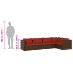 vidaXL Salon de jardin 5 Pièces avec coussins résine tressée marron