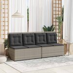 vidaXL Banc de jardin avec coussin Gris clair Poly rotin