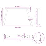 vidaXL Pieds de table basse en forme de V  2 pièces  acier naturel  60 x (30-31 3) cm
