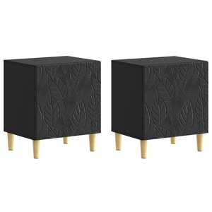vidaXL Table de chevet 2 pièces Noir 43 x 34 5 x 50 cm