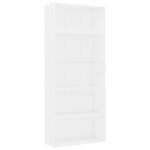 vidaXL Bibliothèque à 5 niveaux Blanc 80x30x189 cm Bois d'ingénierie