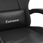 vidaXL Chaise de jeu pivotante avec repose-pied Noir Similicuir