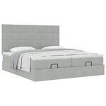 VidaXL Cadre de lit ottoman et matelas gris clair 160x200cm velours