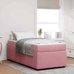vidaXL Cadre de lit avec matelas Rose 100 x 200 cm tissu