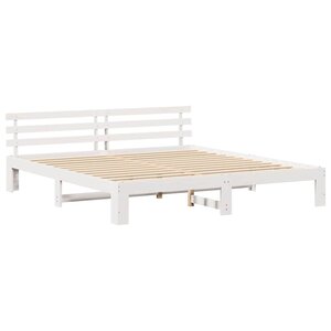 vidaXL Cadre de lit Blanc 180 x 200 cm Bois de pin massif