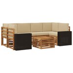 vidaXL Ensemble de canapés d'extérieur 7 Pièces Naturel et Beige