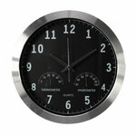 Perel Horloge murale 35 5 cm Noir et argenté