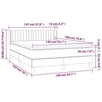 vidaXL Sommier à lattes de lit avec matelas Marron foncé 140x190 cm