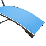 Outsunny transat chaise longue bain de soleil pliable dossier inclinable multi-positions têtière fournie 137L x 64l x 101H cm métal époxy textilène bleu