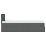 vidaXL Cadre de lit ottoman avec matelas gris foncé 100x200 cm tissu