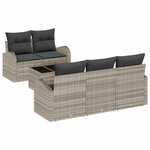 vidaXL Ensemble de canapé de jardin 6 Pièces Gris clair 55 x 55 x 37 cm