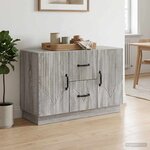 vidaXL Buffet Sonoma gris 89 x 34 5 x 57 cm Bois d'ingénierie