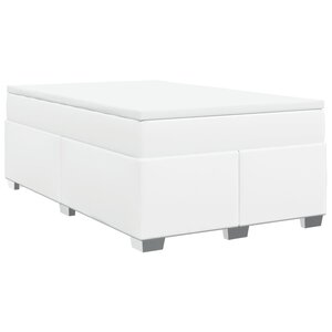 vidaXL Sommier à lattes de lit avec matelas Blanc 120x200cm Similicuir