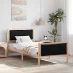 vidaXL Cadre de lit avec tête de lit Noir 90 x 190 cm tissu