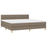 vidaXL Sommier à lattes de lit avec matelas Taupe 200x200 cm Tissu