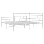 vidaXL Cadre de lit métal sans matelas et pied de lit blanc 200x200 cm
