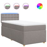 vidaXL Sommier à lattes de lit avec matelas Taupe 80x200 cm Tissu