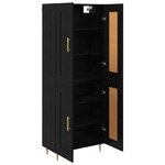 vidaXL Haut Armoire Chêne noir 69 5 x 34 x 180 cm Bois d'ingénierie