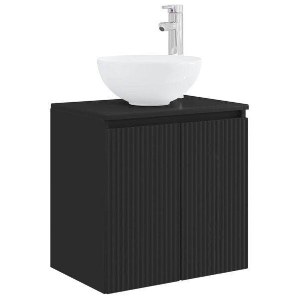 vidaXL Vanité de lavabo mural Noir 49 5 x 41 x 64 5 cm