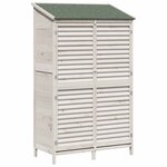vidaXL Abri de jardin Blanc 106 x 56 x 176 5 cm Bois de Sapin Massif