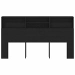 vidaXL Cabinet de Tête de Lit Chêne noir 180 x 19 x 103.5 cm